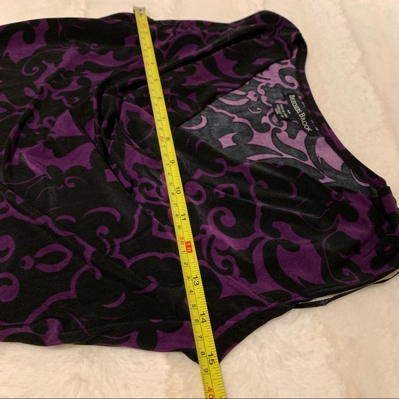 Black & Purple Cowl Neck Tank Top - Picture 5 of 9